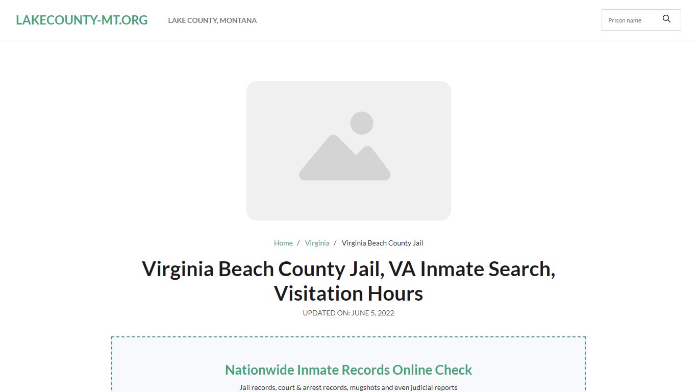 Virginia Beach County Jail, VA Inmate Search, Visitation Hours